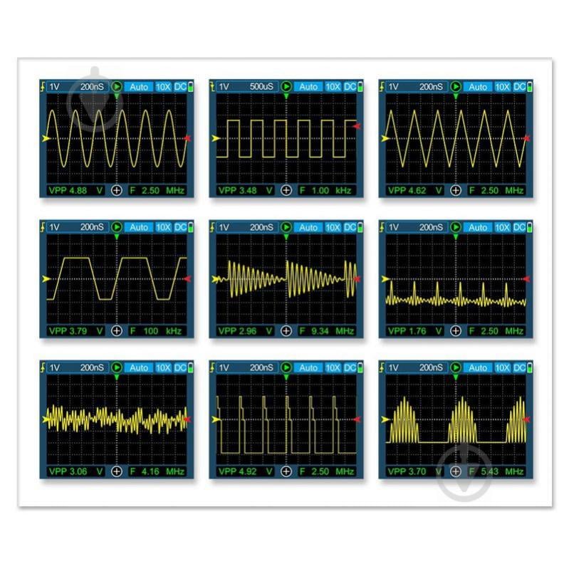 Осциллограф цифровой портативный с аккумулятором KKMOON DS0120M, 120 МГц 500 Мб/с, генератор сигнала (100735) - фото 5