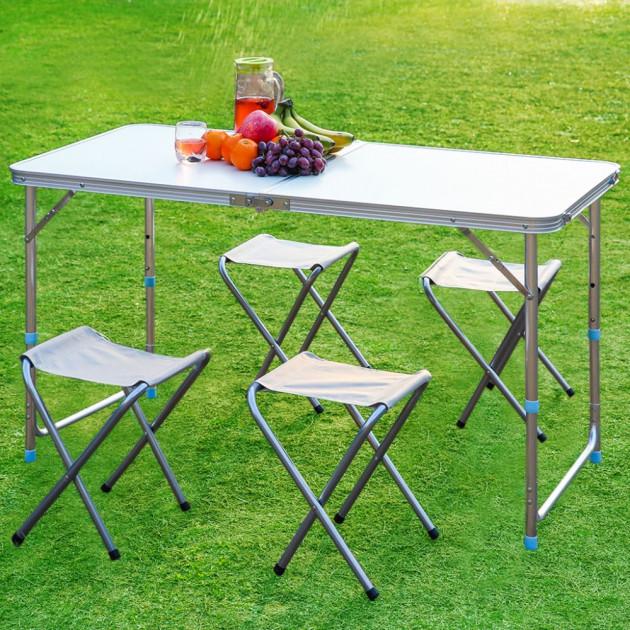 Стіл розкладний Picnic Table для пікніка та 4 стільці 120х60х75 см (18374) - фото 2