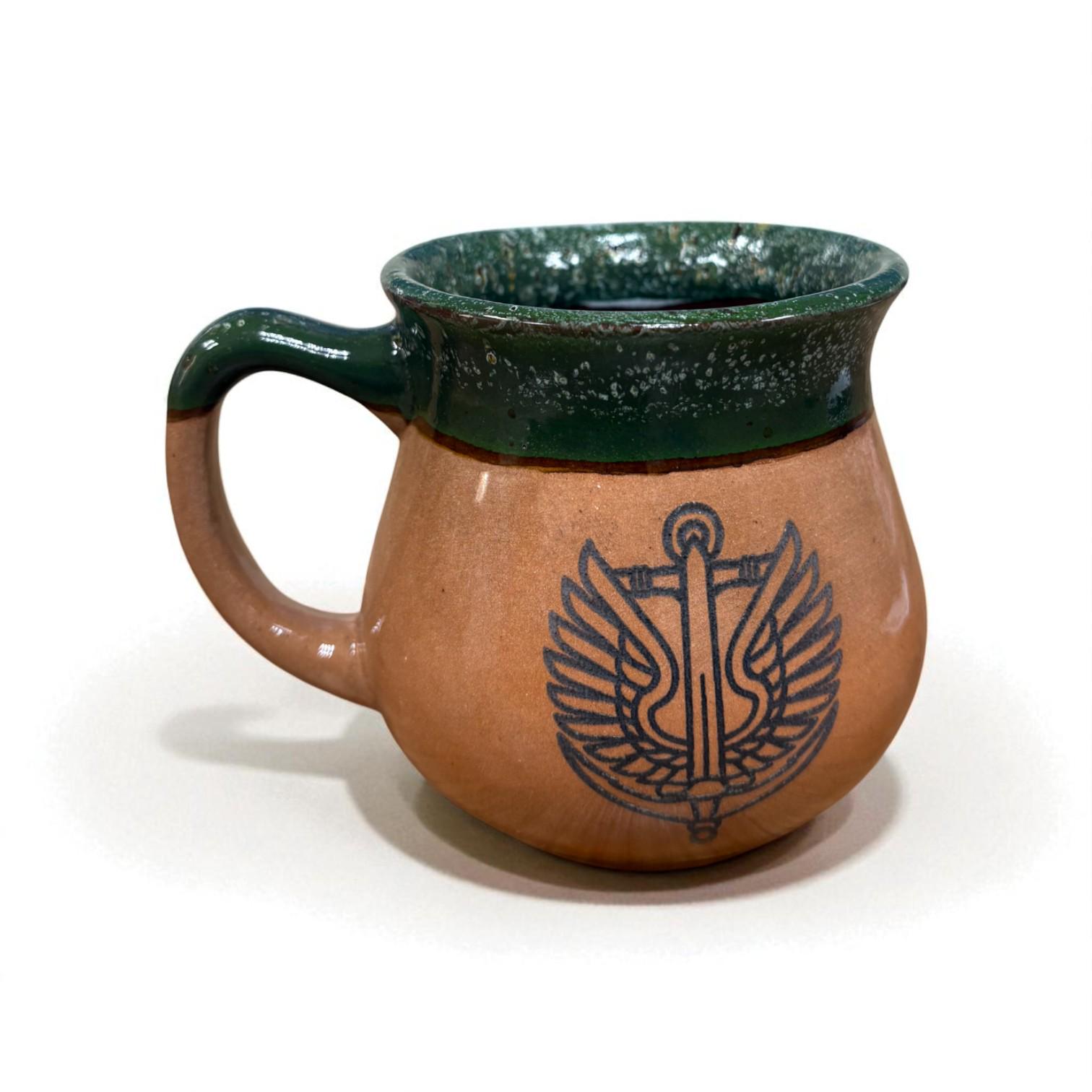 Чашка Морская пехота ручная работа 450 мл Зеленый (28926820)