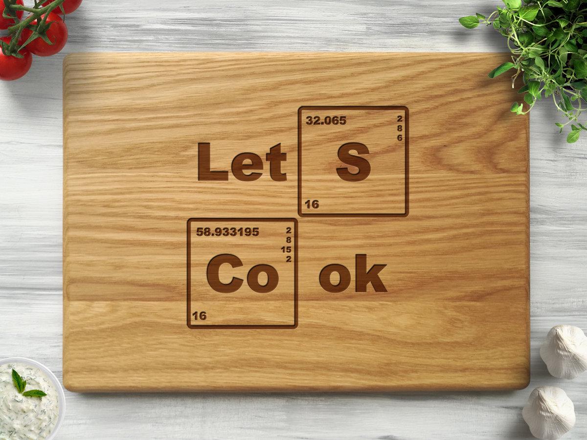Разделочная доска WoodPresentStudio “Let’s cook” из дуба 20х30 см