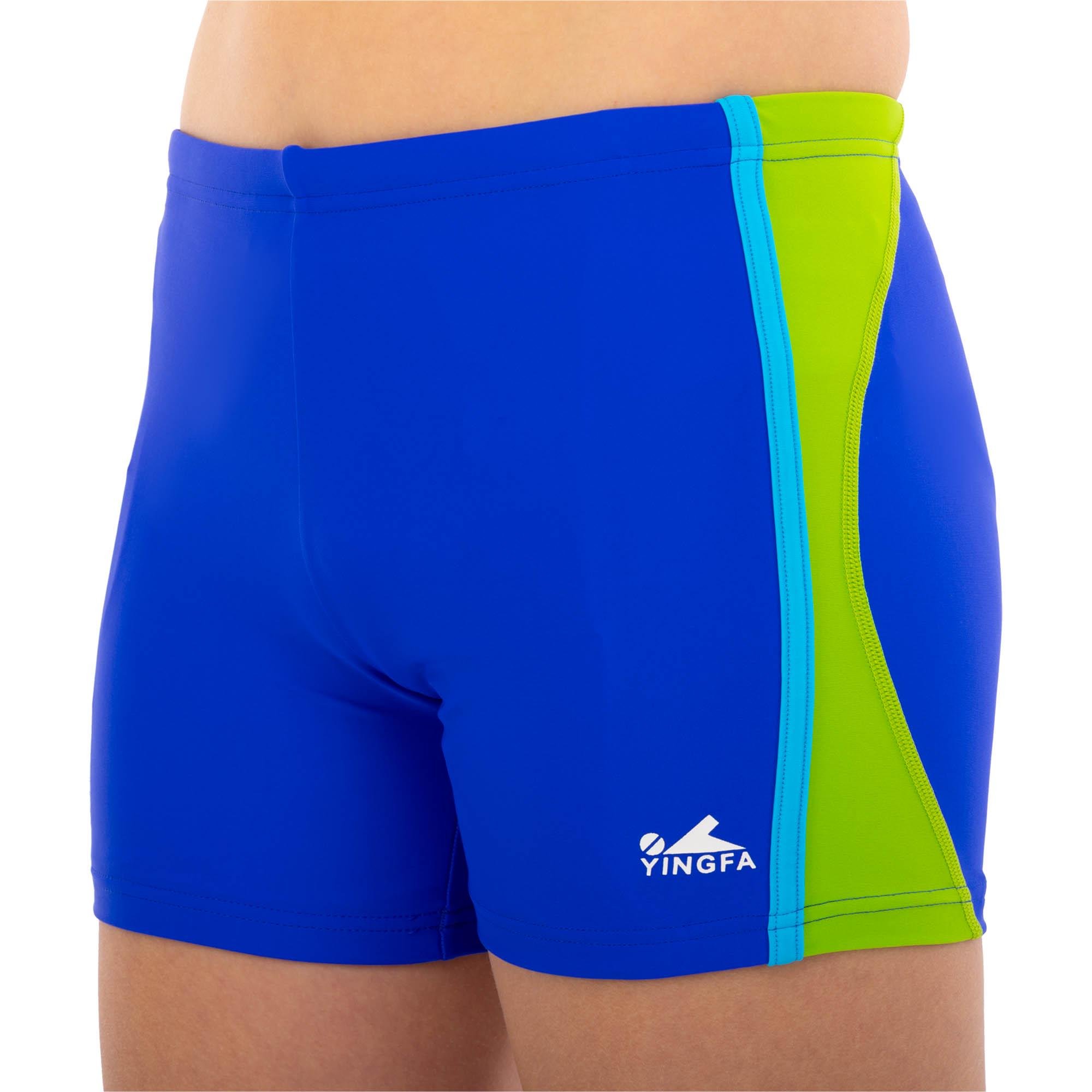 Плавки боксеры для плавания для мальчиков YINGFA 24S653 110 см 6 лет Синий/Салатовый (24S653_Синий-салатовый_6_лет)