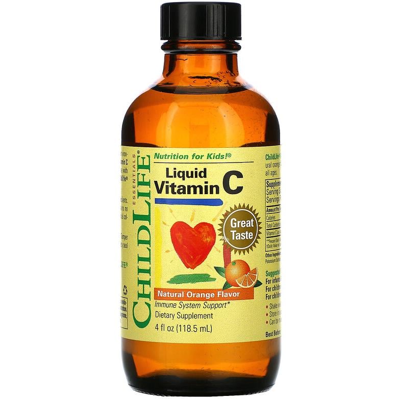 Жидкий витамин C для детей ChildLife Essentials Liquid Vitamin C с апельсиновым вкусом 118,5 мл (1145318252)