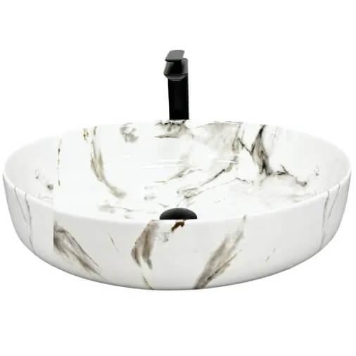 Раковина накладная VBI Udine Carrara Glossy овальная 410x550 мм Белый (VBI-012101) Раковина накладная VBI Udine Carrara Glossy овальная 410x550 мм Белый (VBI-012101)