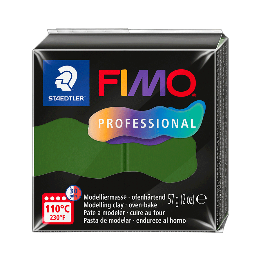 Глина полимерная Fimo Professional 57 г Зеленая травяная (8040-57)