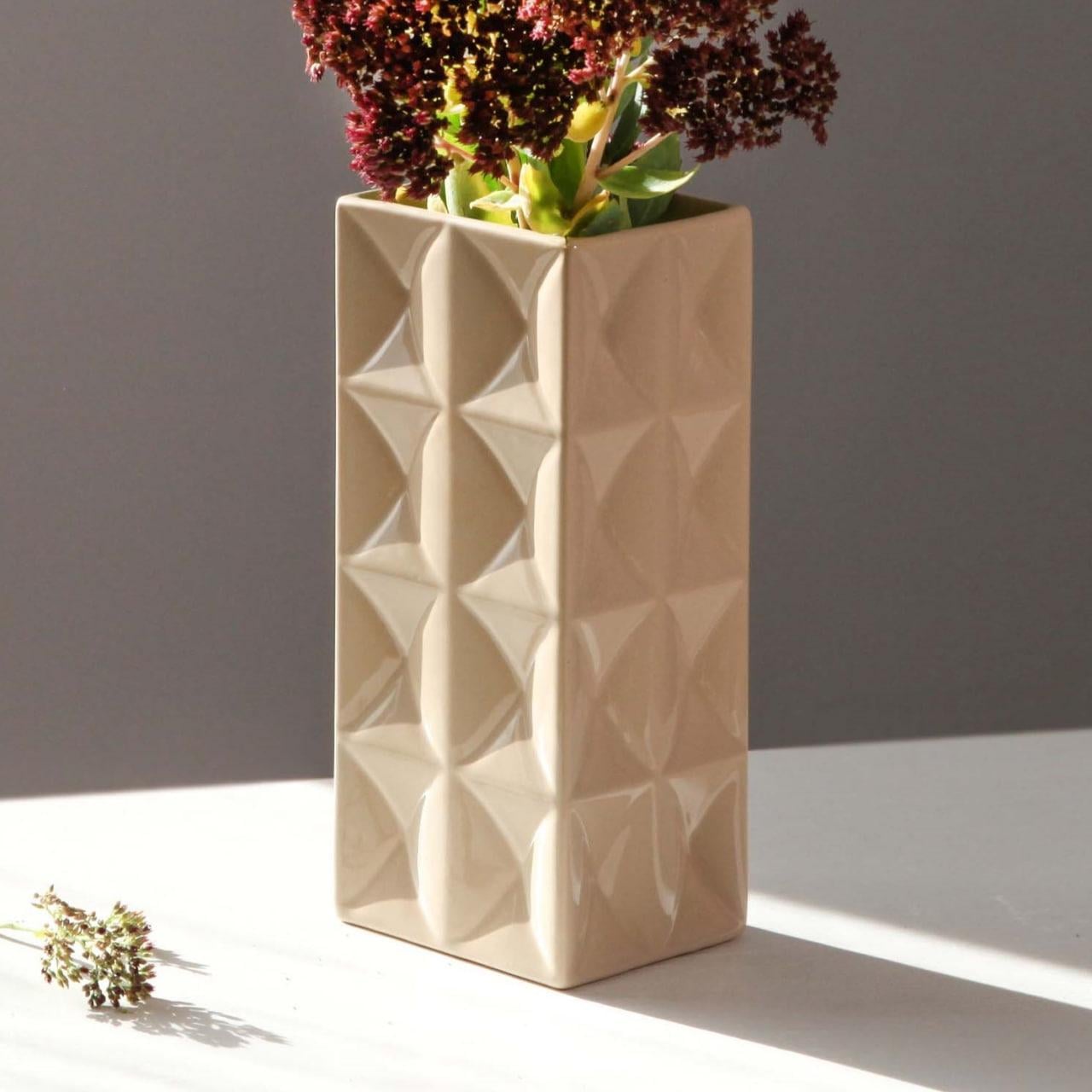 Ваза Nana ceramics керамическая 23 см Эней Кремовый (2788481067)