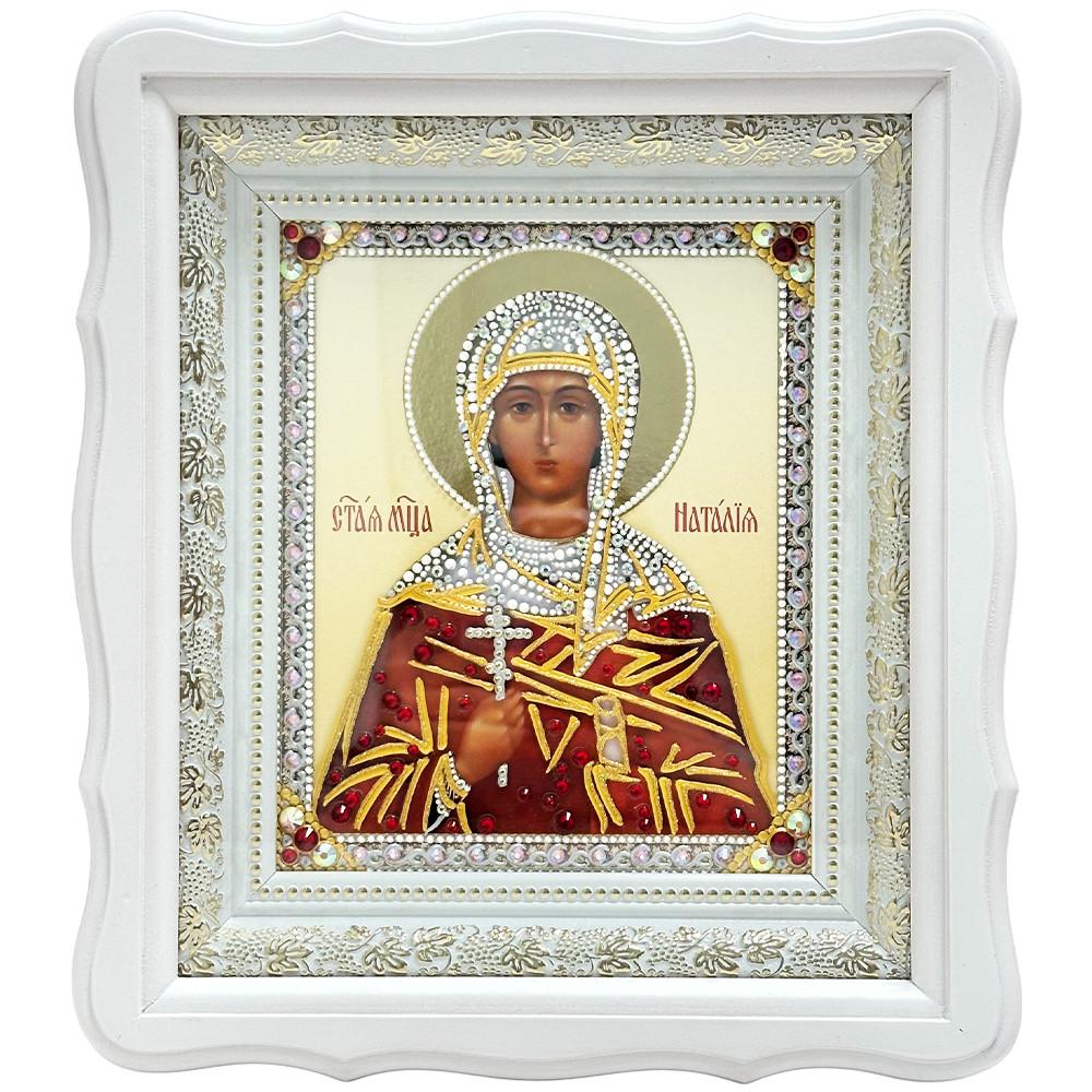 Ікона Свята Наталія на склі в білій рамі (201012189)