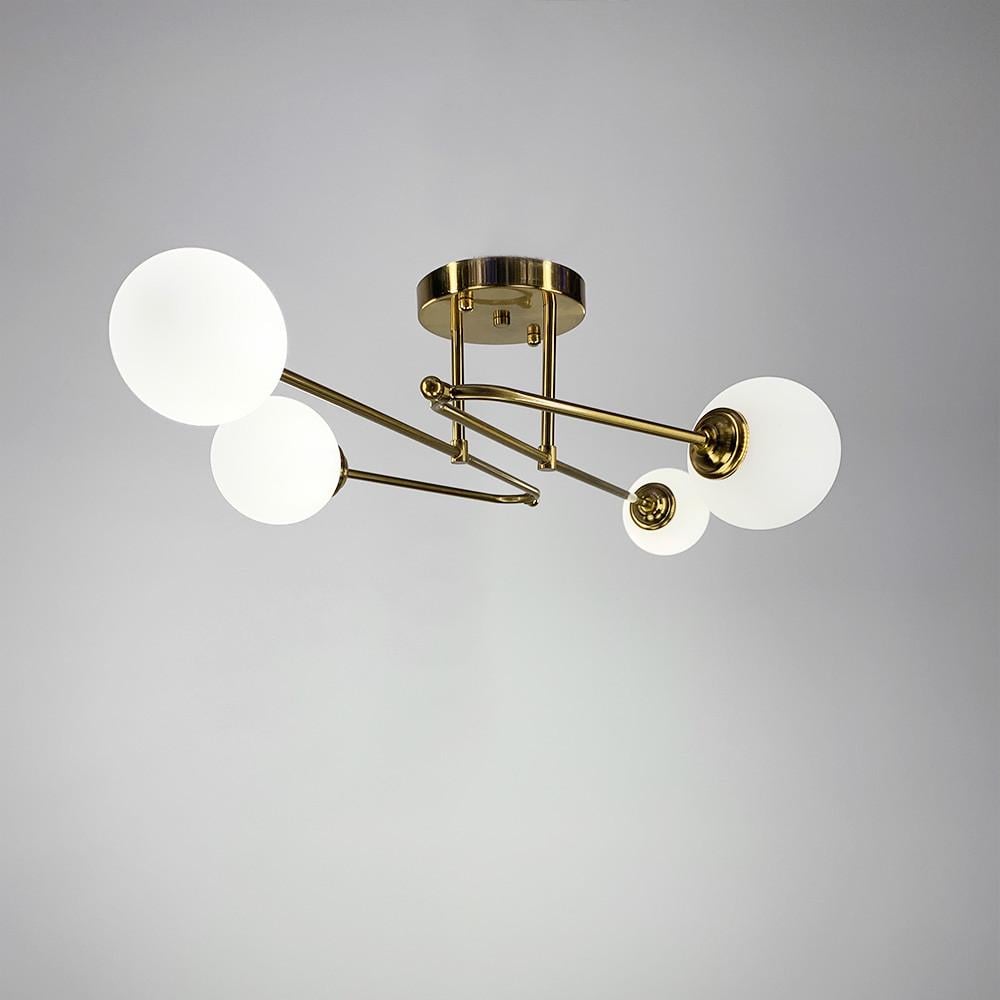 Люстра потолочная с изогнутыми рожками на 4 лампы Латунь (YQ 317/4 AB) - фото 2 Люстра потолочная с изогнутыми рожками на 4 лампы Латунь (YQ 317/4 AB) - фото 2