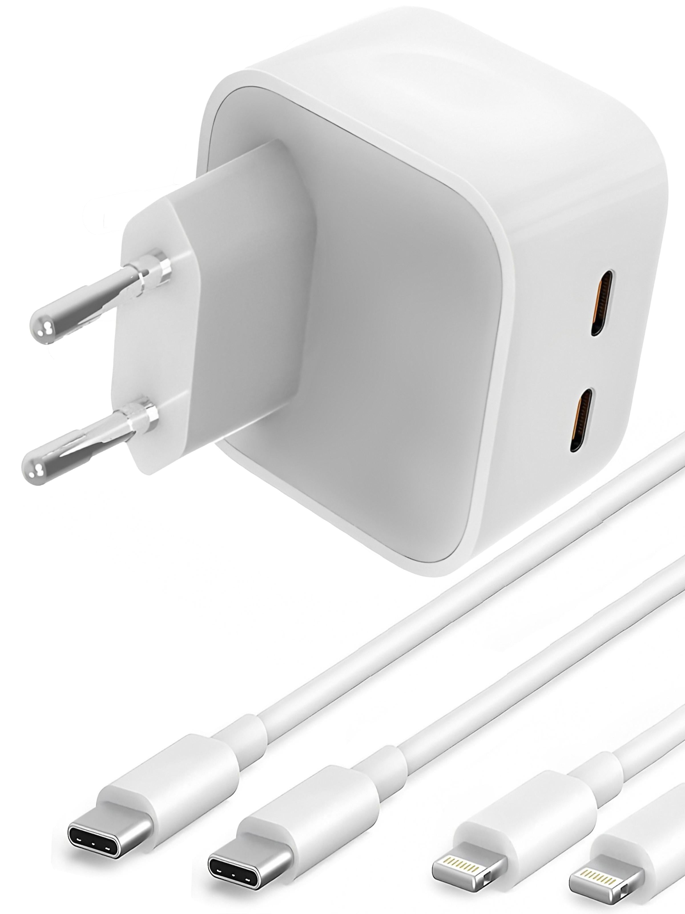 Комплект быстрой зарядки Kayfovo B35C для iPhone/iPad 35 Вт USB-C и 2 кабеля зарядки USB-C to Lightning 1М (28559)