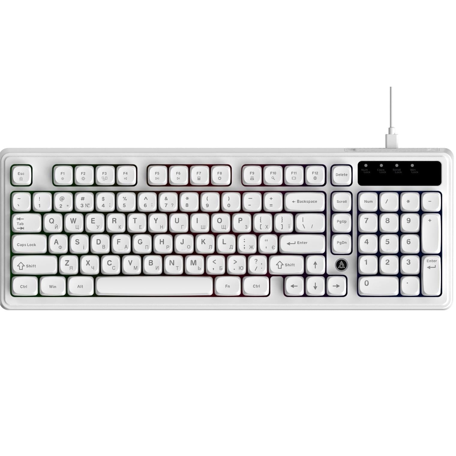 Клавиатура мембранная игровая Ajazz AF98 98 клавиш USB-C 1,6 м White (AF98-W)