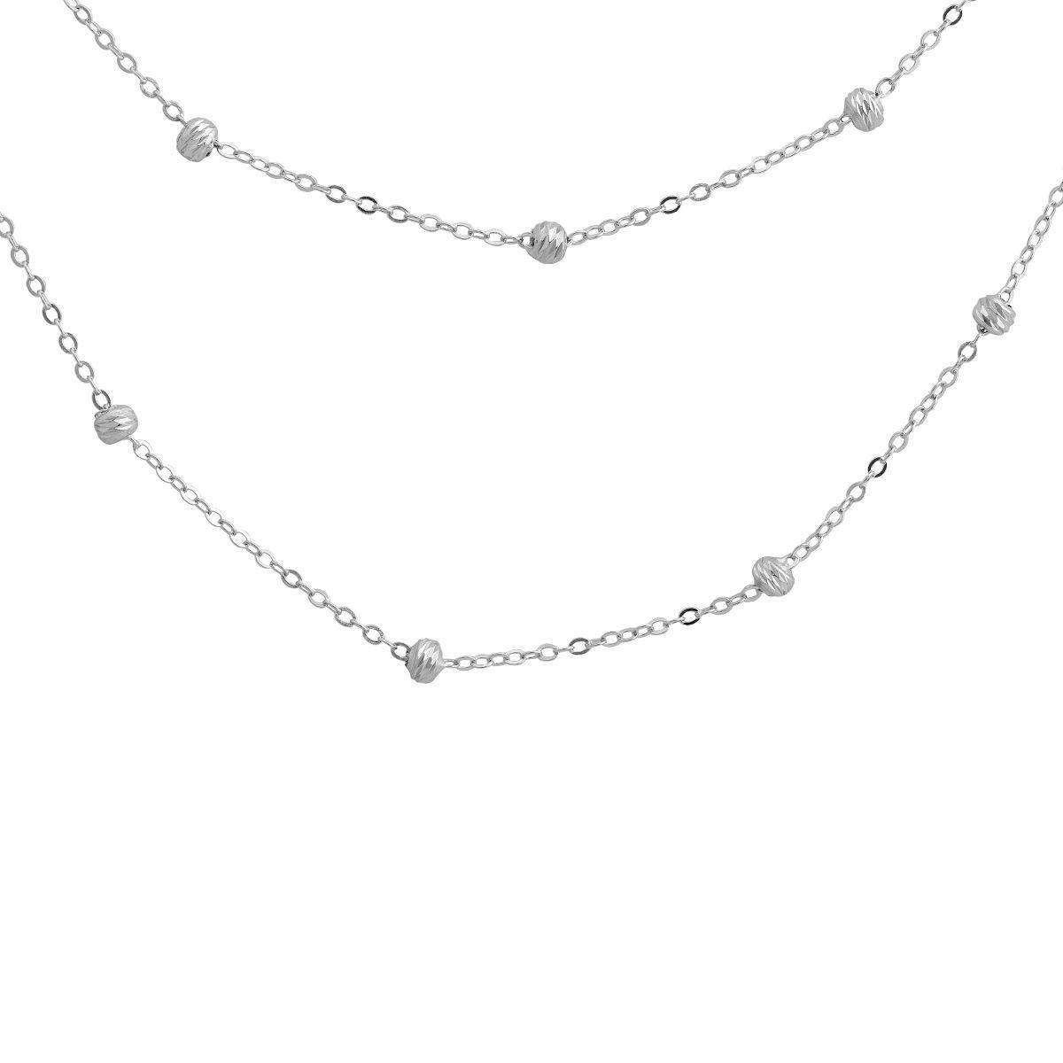 Колье серебряное с удлиненным дизайном и элегантными акцентами