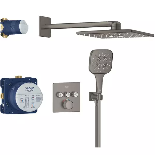 Душевая система скрытого монтажа Grohe Grohtherm SmartControl 34864AL0 с термостатом на 3 выхода Графит матовый (35623890)