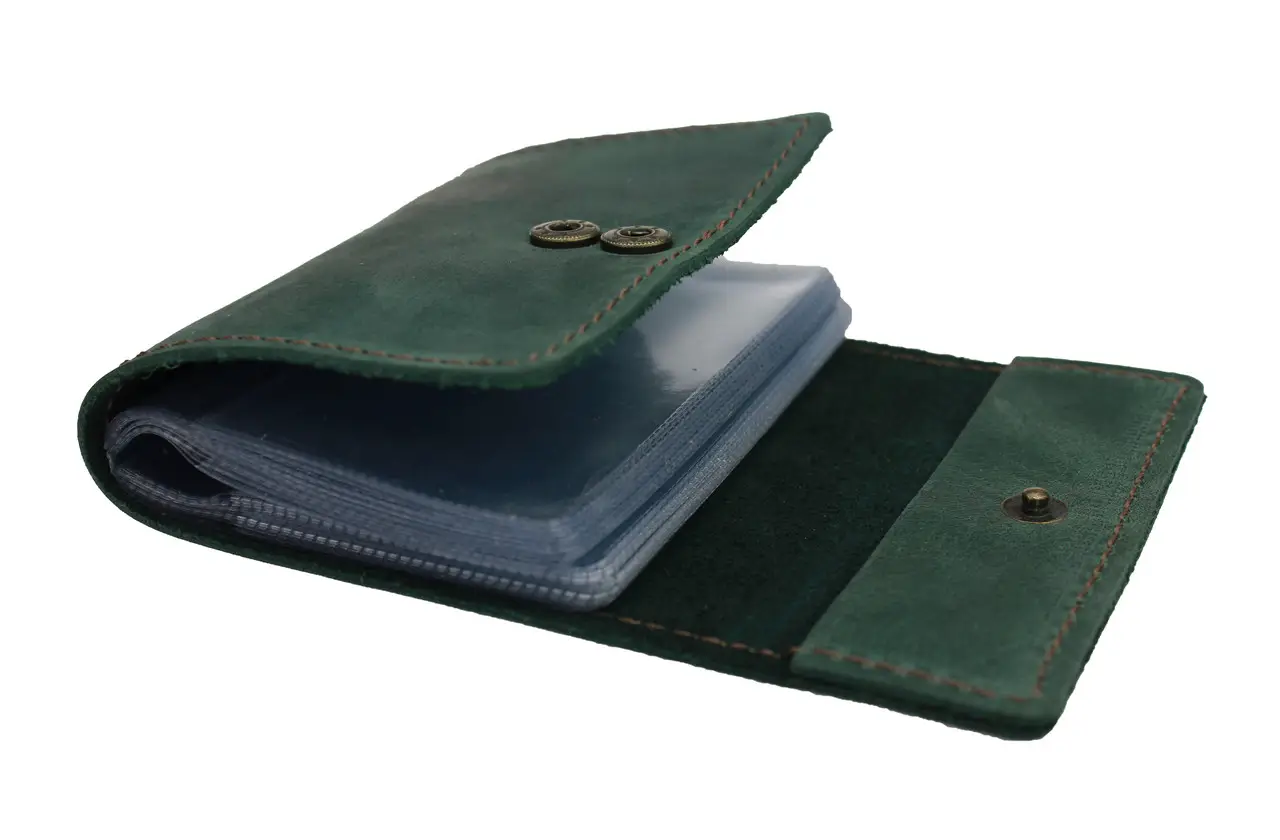 Визитница-картхолдер Freeskin кожаная 10х8х2,5 см Зеленый (81005) - фото 3 Визитница-картхолдер Freeskin кожаная 10х8х2,5 см Зеленый (81005) - фото 3
