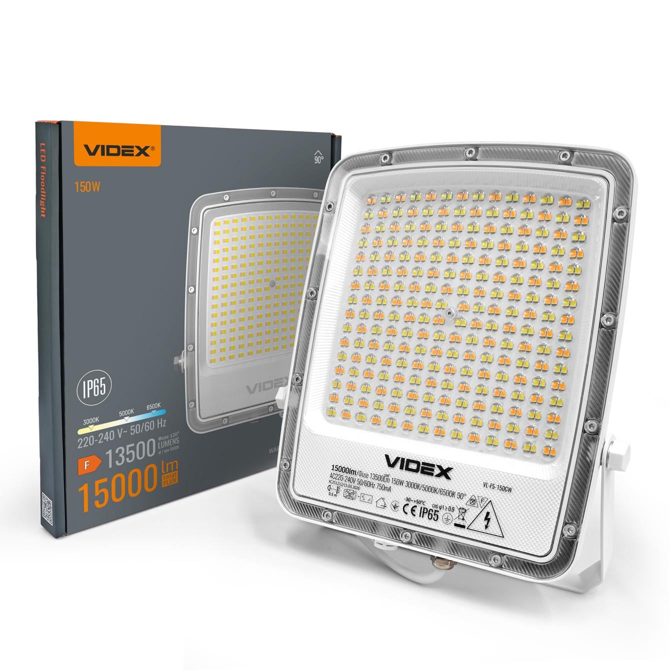 Прожектор LED Videx F5 VL-F5-150CW 150W 3000/400/6500K 230V White (29256) Прожектор LED Videx F5 VL-F5-150CW 150W 3000/400/6500K 230V White (29256)