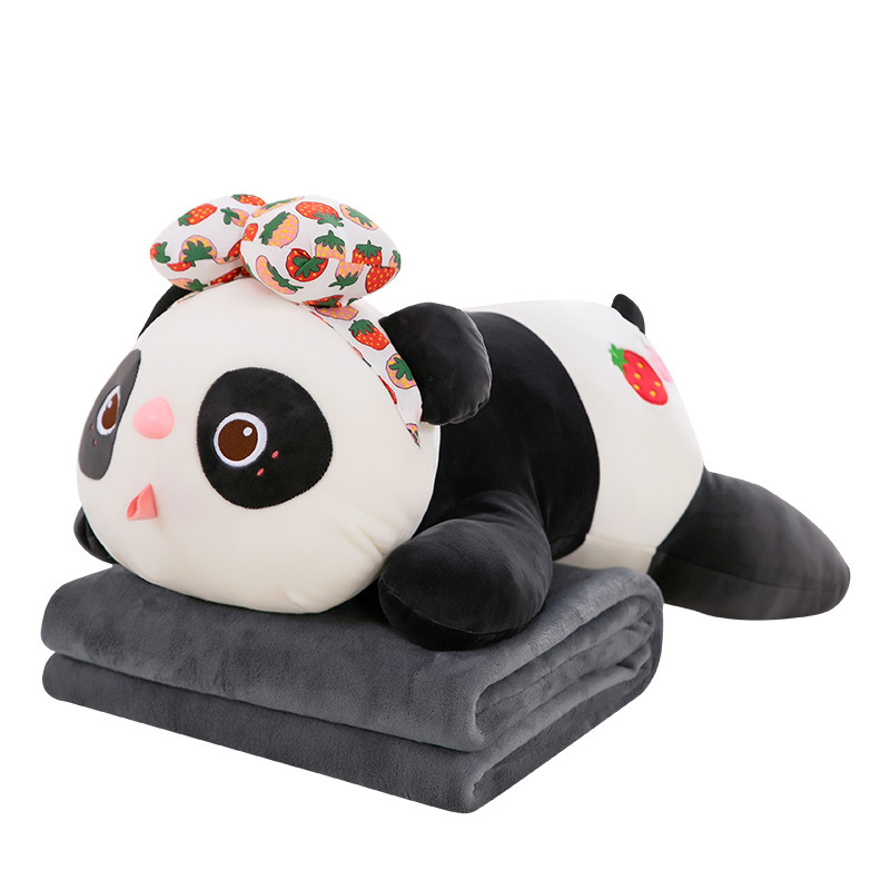 Игрушка детская Панда 3в1 с функцией подушки и пледом 110х150 см Black (c91fd55e)