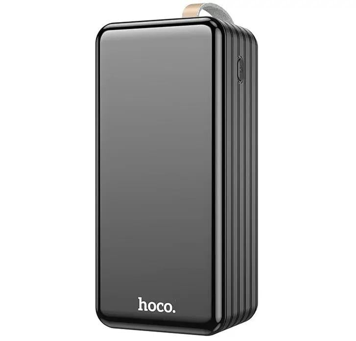 Портативное зарядное устройство Hoco DB21 80000 mAh со съемными кабелями Black