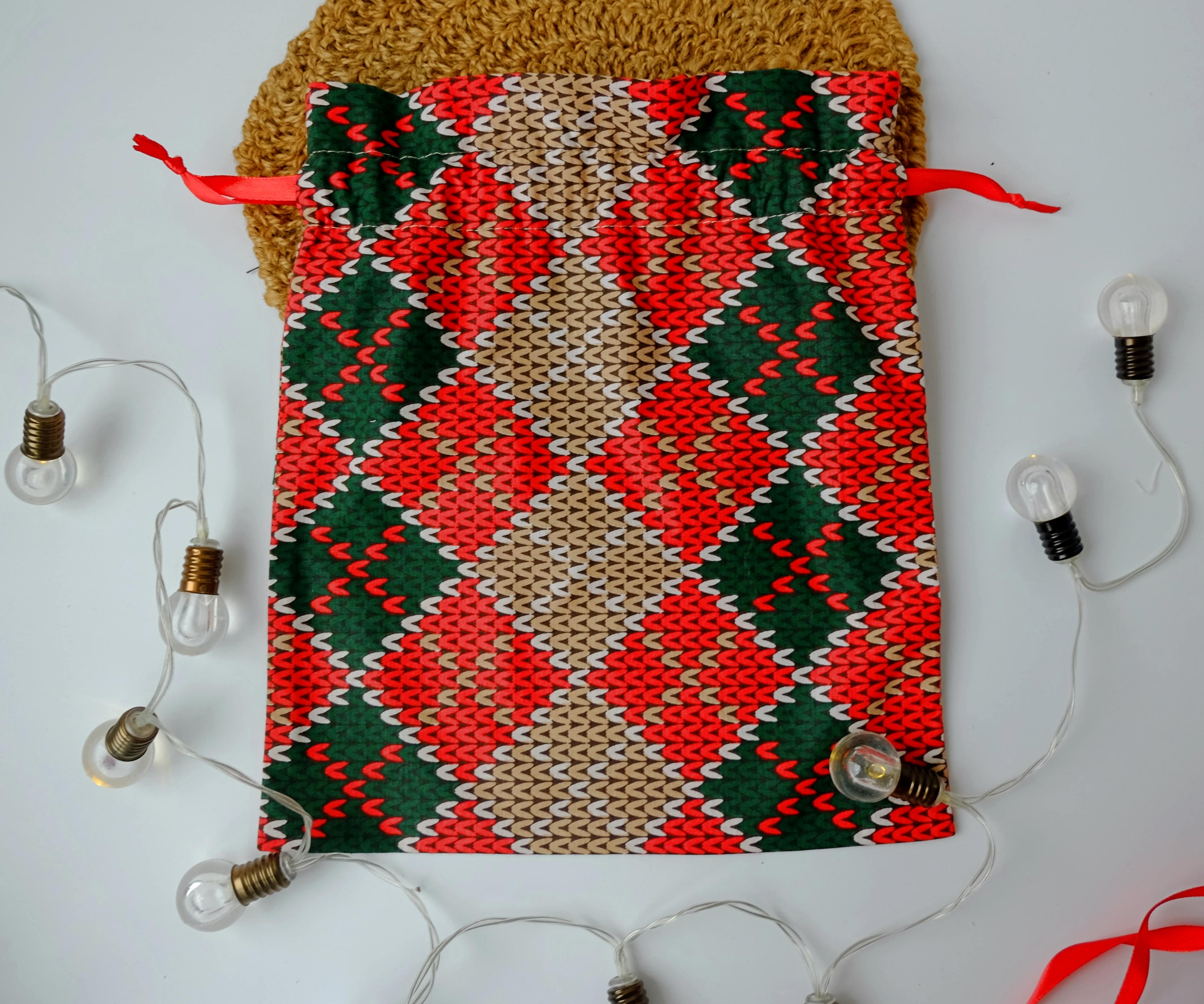 Мішок подарунковий новорічний Ромби (29734185) - фото 2 Мішок подарунковий новорічний Ромби (29734185) - фото 2