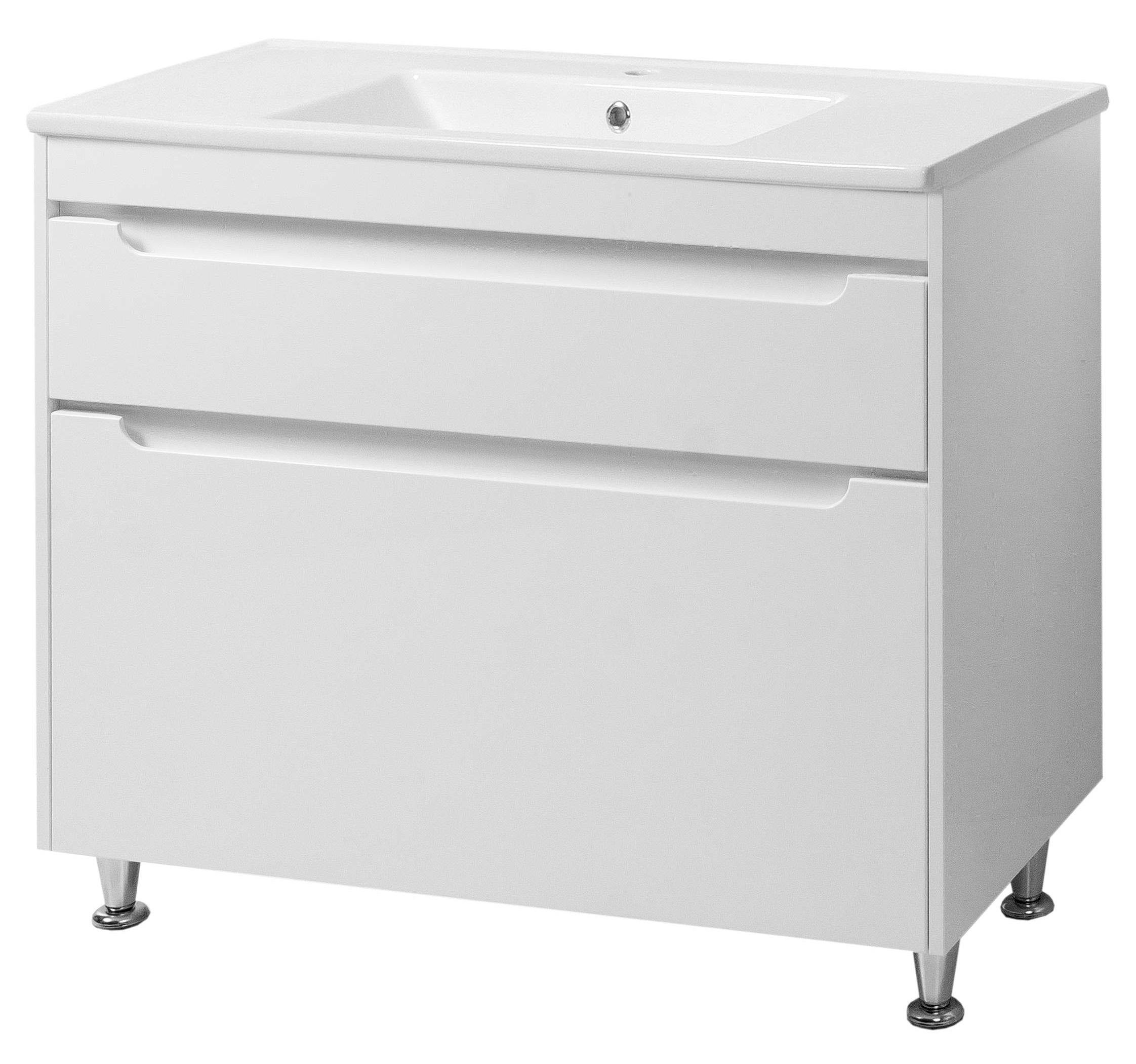 Тумба ЮВВИС Valencia ТНБ-2 Д с умывальником Vesta 100 см Белый (UVV004)