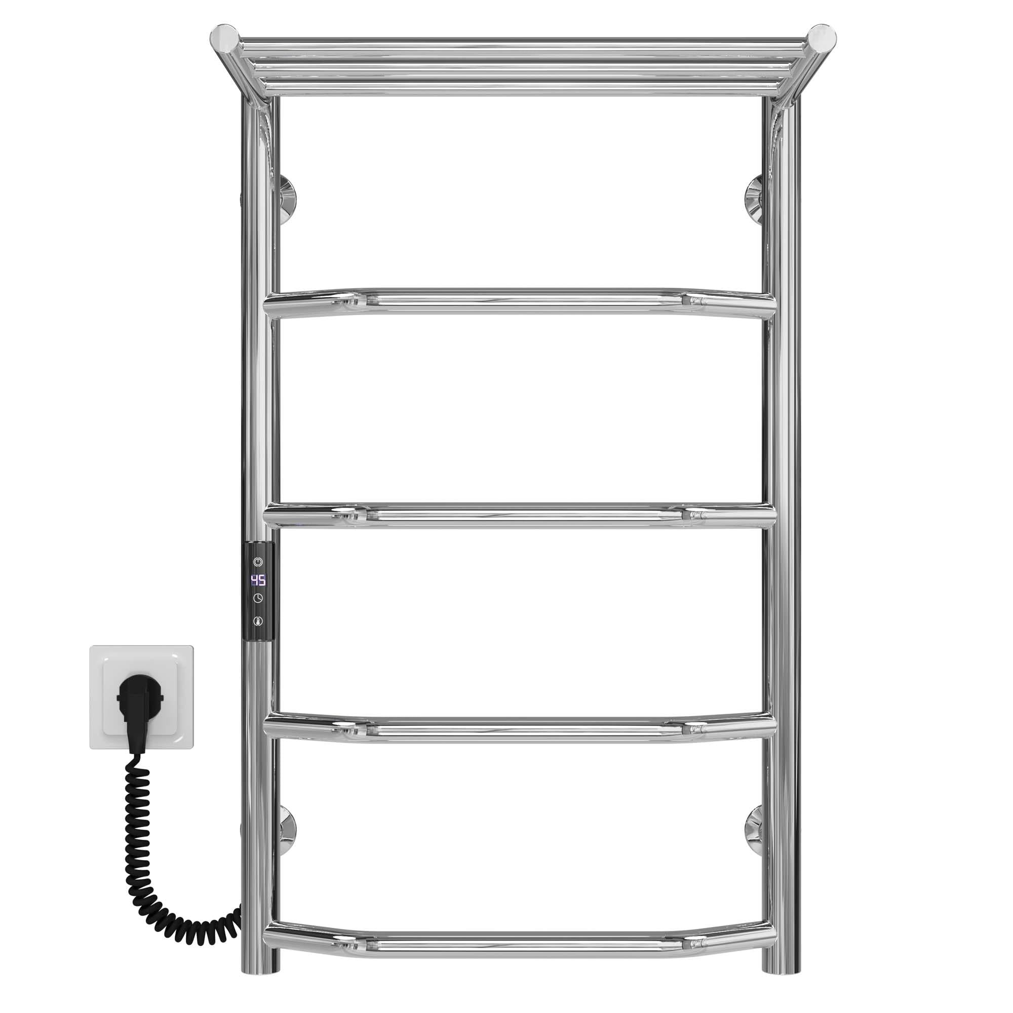 Полотенцесушитель электрический Deffi Трапеция П5 JD03 левое подключение нержавеющая сталь 400х700 мм Хром (C.TP.70.40.5.ECL1)