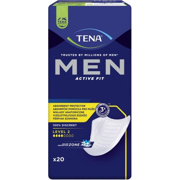 Прокладки для чоловіків урологічні Tena Men Active Fit Level 2 20 шт. 4 краплі