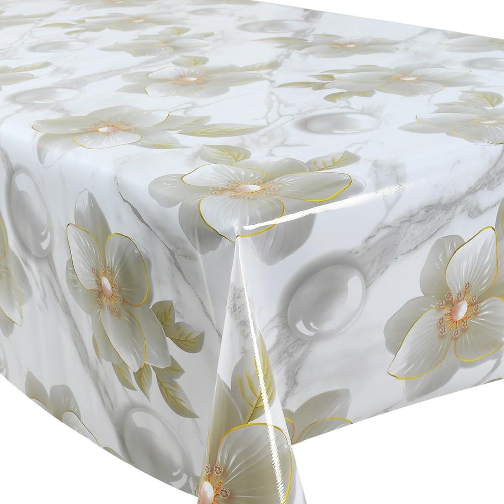 Клеенка на стол Glossy MA-5977 1,37х20 м Бело-серый (32534791)