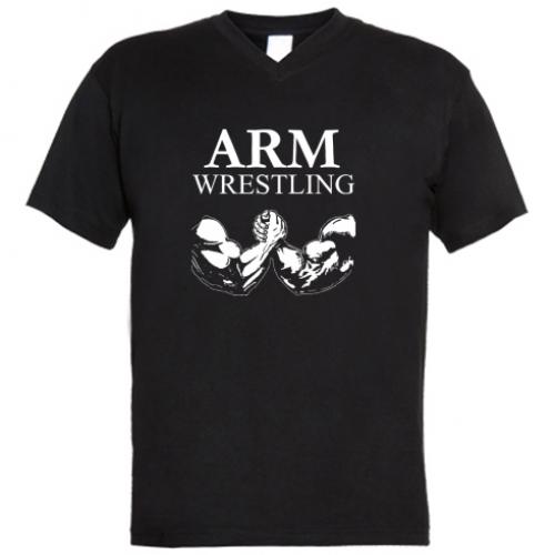 Футболка мужская с V-образным вырезом Arm Wrestling S Черный (223149-2-27766-S) Футболка мужская с V-образным вырезом Arm Wrestling S Черный (223149-2-27766-S)