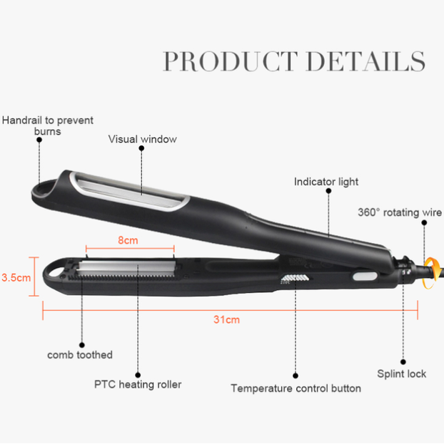 Стайлер для завивки волос Automatic Crimping Hair Iron 8040 с вращением нагревательных элементов (14639179) - фото 7