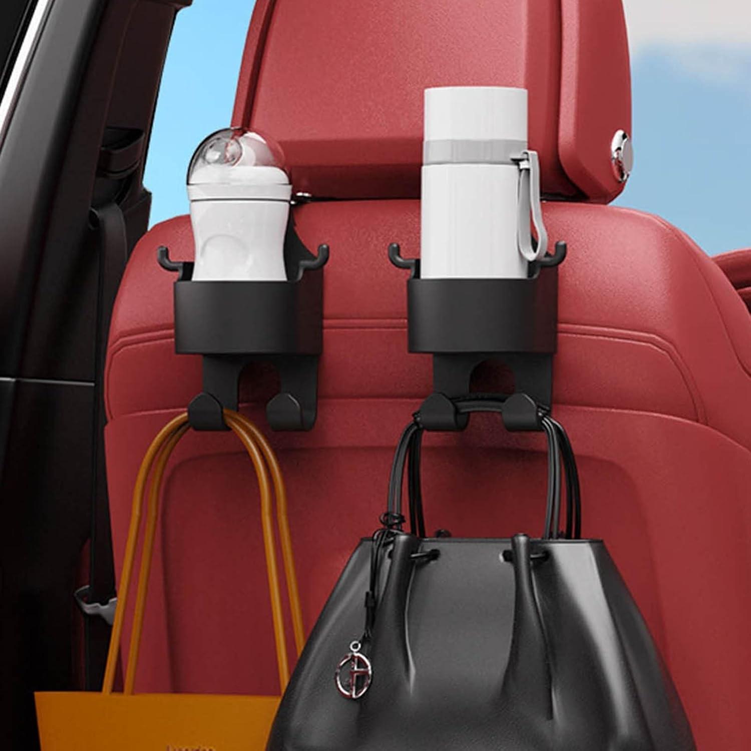 Органайзер автомобильный для стакана с двумя крючками и подставкой под телефон пластиковый Черный (D-0055) - фото 2 Органайзер автомобильный для стакана с двумя крючками и подставкой под телефон пластиковый Черный (D-0055) - фото 2