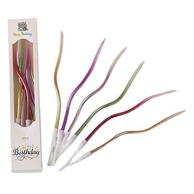 Свічки для торта Хвилясті 6 шт. Різнокольоровий (16070)