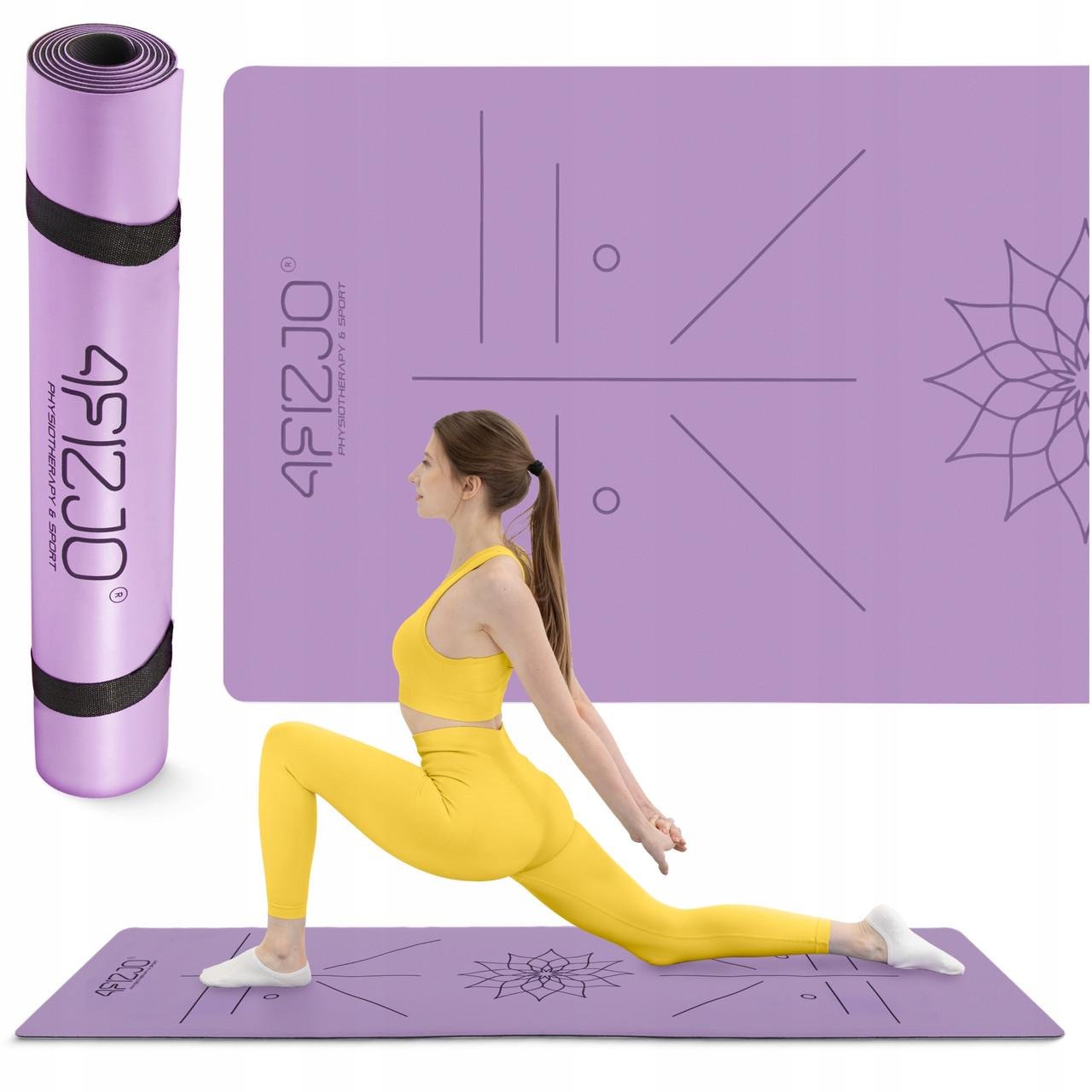 Коврик спортивный 4fizjo PU для йоги и фитнеса 183x61x0,4 см Violet (P-5907739319548) - фото 11