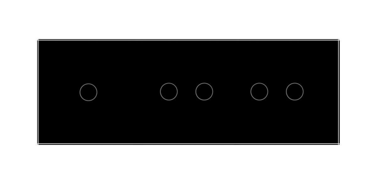 Выключатель сенсорный Livolo 5 каналов 1-2-2 стеклянный Черный (VL-C701/C702/C702-12) - фото 2