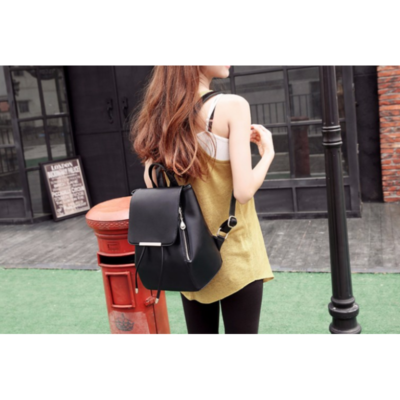 Рюкзак жіночий з клапаном 28х22х11 см Чорний (326) - фото 3 Рюкзак жіночий з клапаном 28х22х11 см Чорний (326) - фото 3