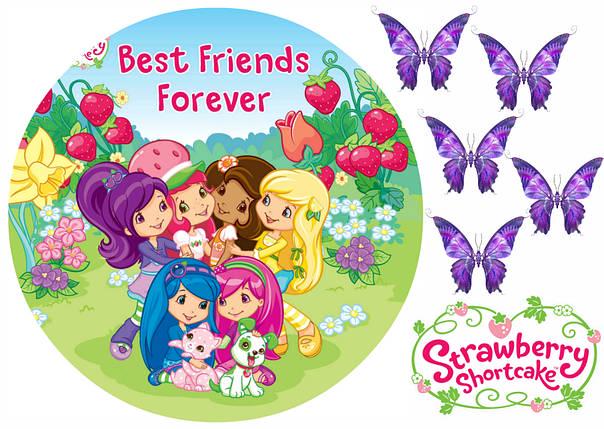 Картинка на торт вафельна Шарлотта Суничка 1 (6054)