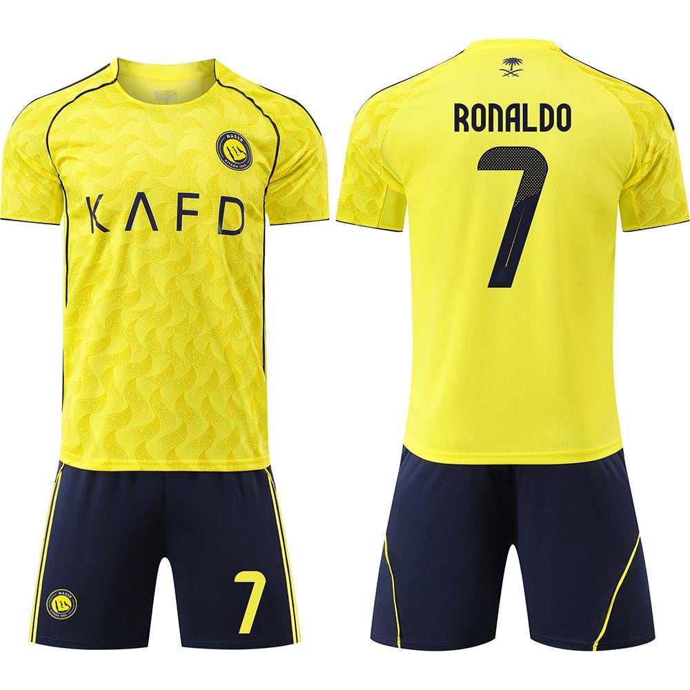 Форма футбольная детская Ronaldo (Роналдо) 7 Al-Nasr "Аль-Наср" сезон 2026 размер 18 рост 110-115 см желтая с черным