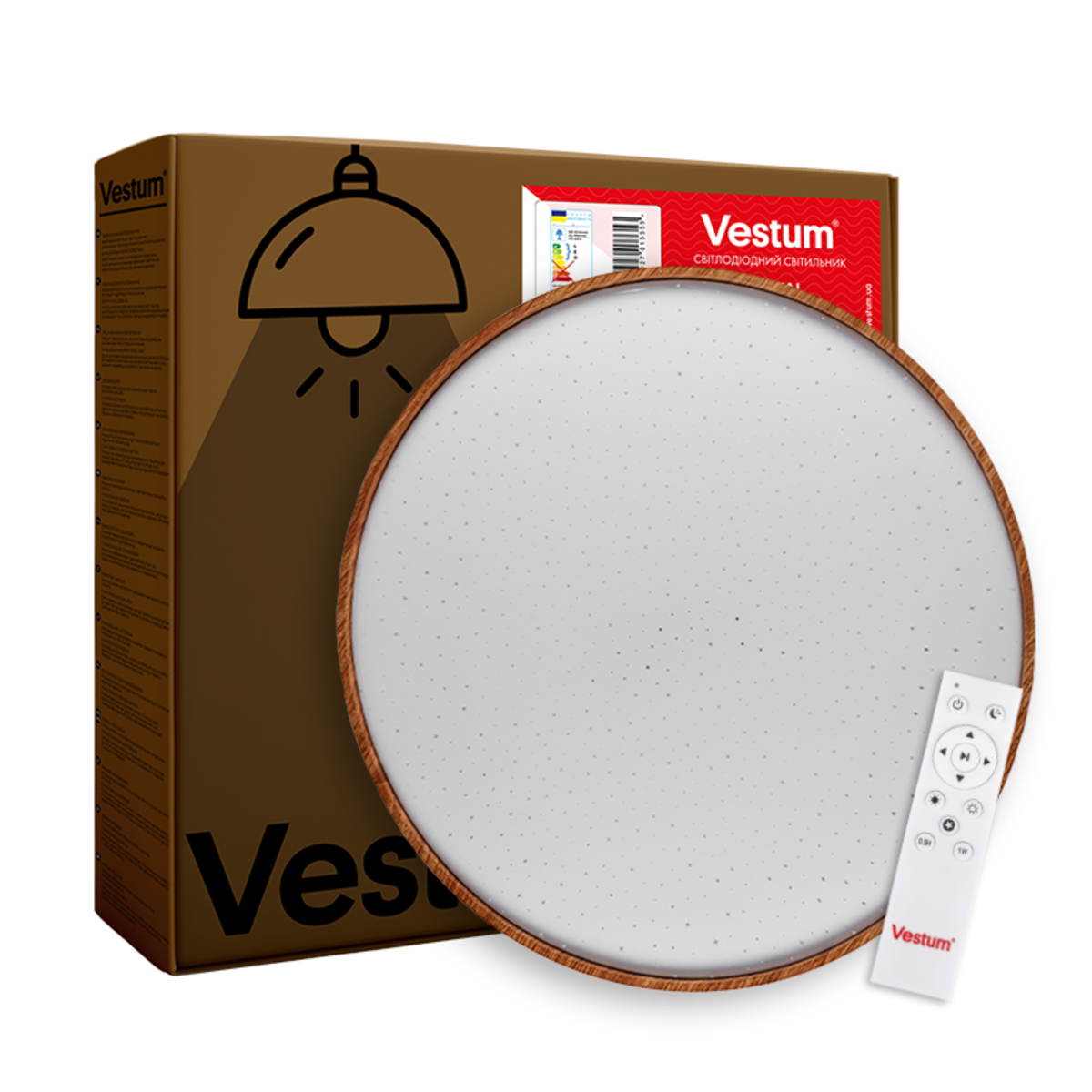 Потолочный светильник Vestum FOREST звездное небо 80W 3000К-6500К с ДК 480х65 мм Тик - фото 7