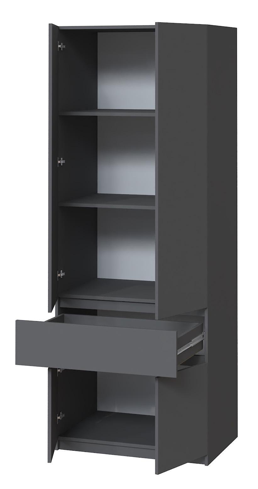 Шкаф для одежды с полками Мастер Форм Брайт 800х520х2000 мм Антрацитовый (30023)