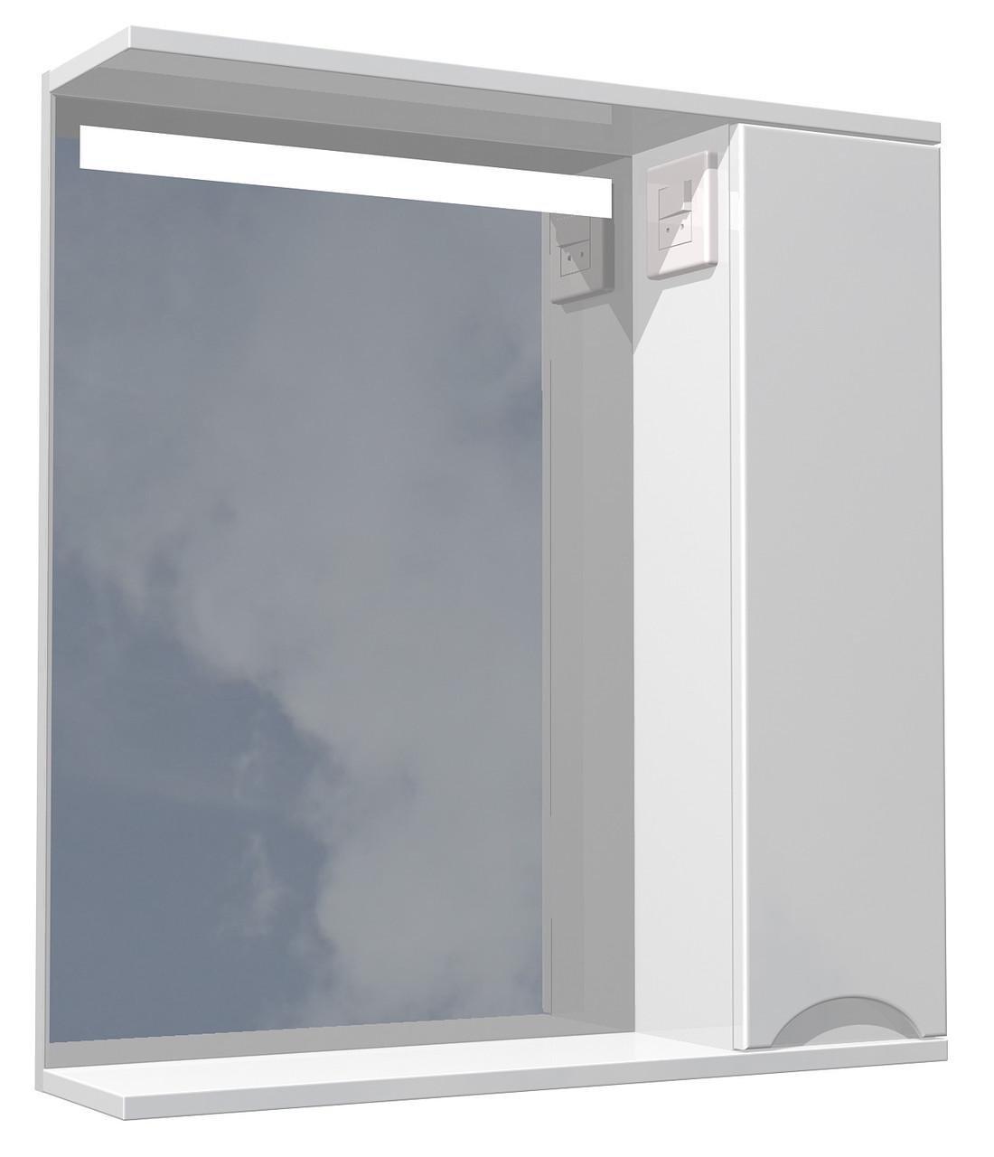 Зеркальный шкаф для ванной комнаты правый AVT Лион с LED-подсветкой 65 см (30410917)