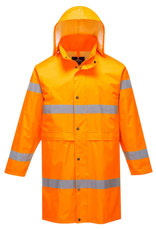 Плащ сигнальний водонепроникний PORTWEST H442 Hi-Vis Coat XXXL Помаранчевий (H442ORRXXXL)