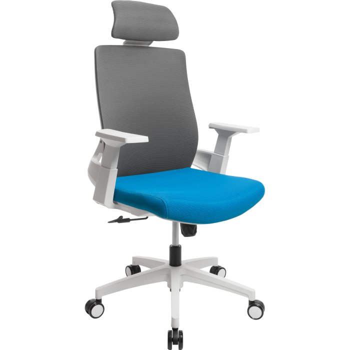 Кресло офисное GT Racer X-W82 White/Blue/Gray