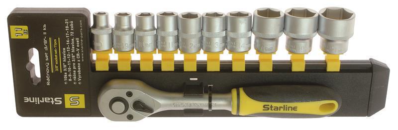 Набір головок з трещіткою STARLINE NR RW38-11 3/8" 11 шт.