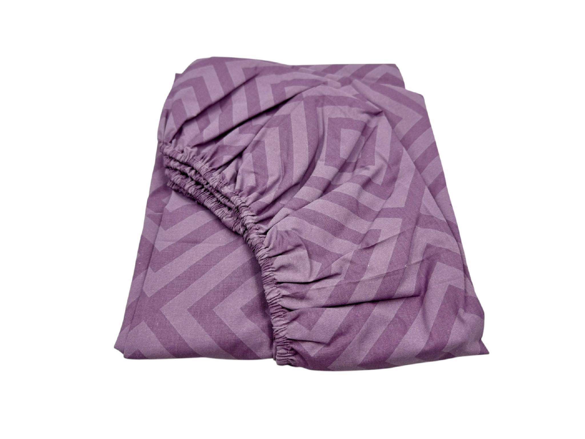 Простыня на резинке Фиолетовые ромбы бязь 80x200 см (G-138/x80)