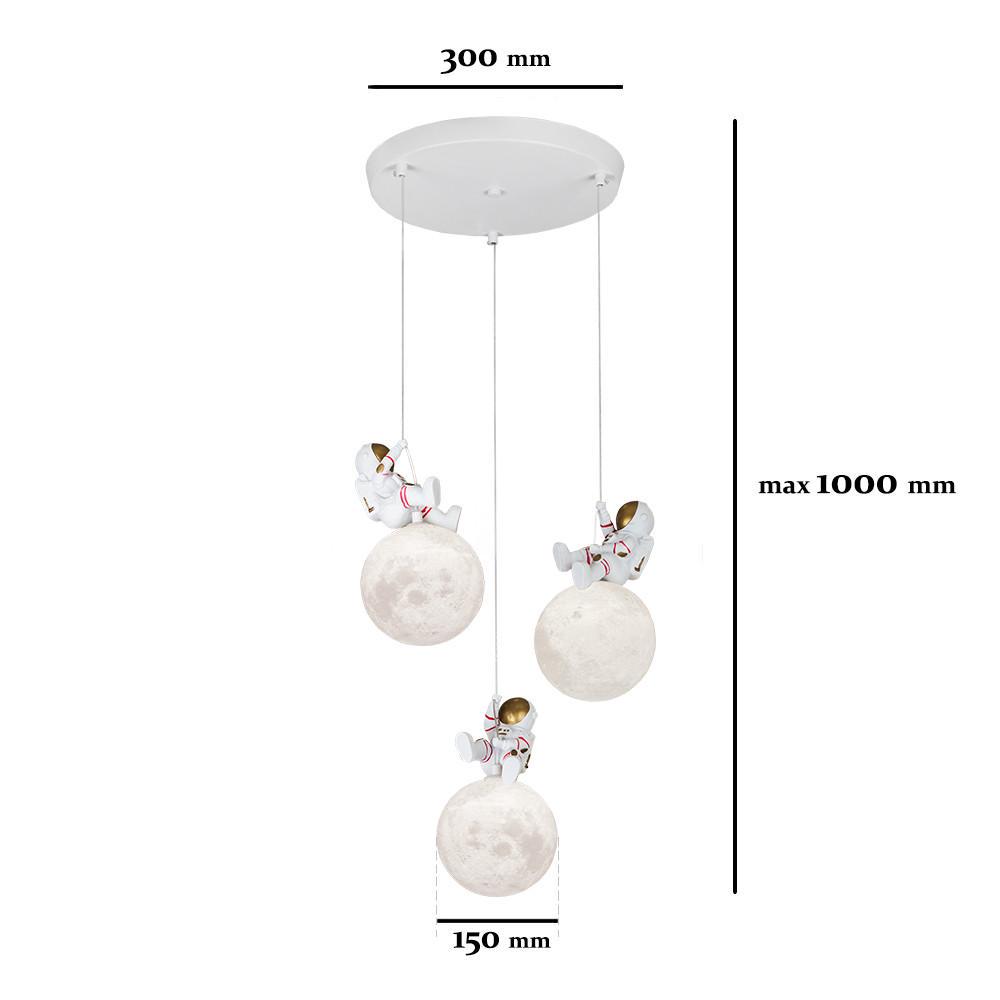 Підвісний світильник Levistella 782150-3/300 SM Астронавт на три плафони дитячий (2435410696) - фото 3