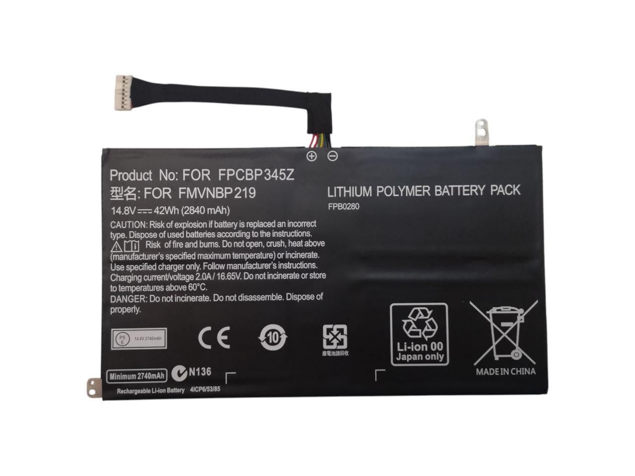 Аккумулятор для Fujitsu LifeBook Ultrabook UH552/UH572/FMVNBP219/FPB0280/FPCBP345Z 2840mah 42Wh (000014618)