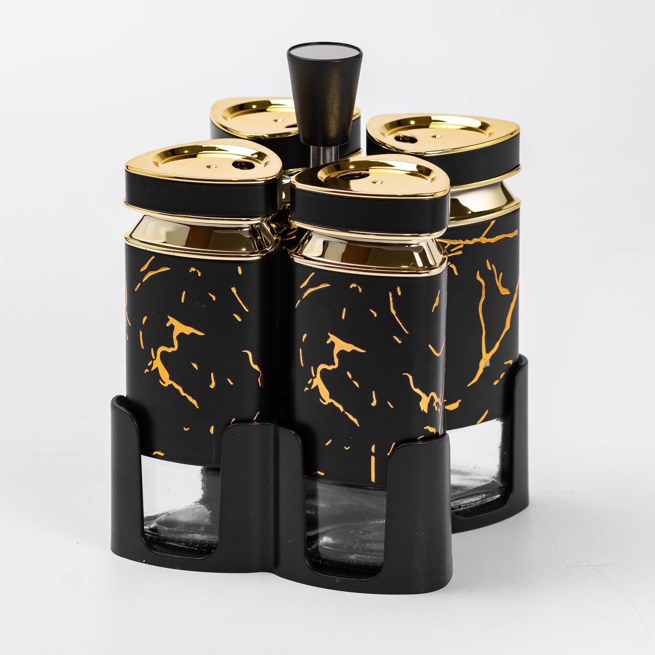 Набір баночок для спецій на підставці 4 шт. по 120 мл