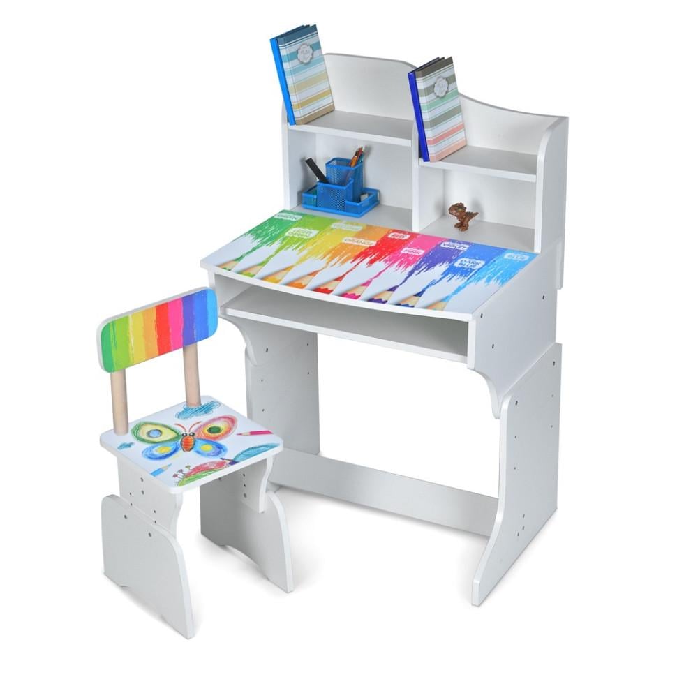 Парта ростова зі стільцем Bambi Colors Різнокольорова (M 904-8) Парта ростова зі стільцем Bambi Colors Різнокольорова (M 904-8)