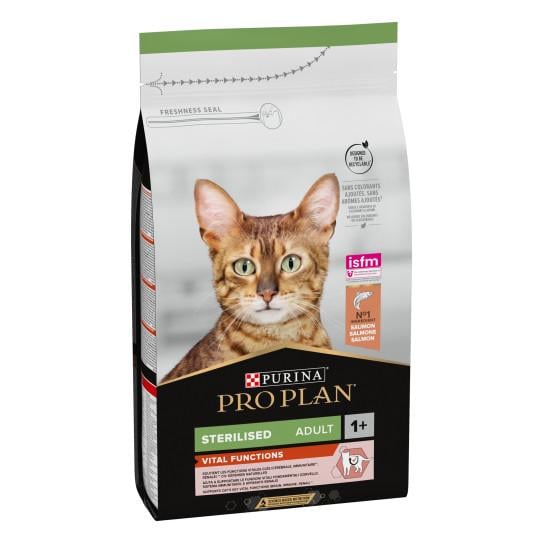 Корм сухий Purina Pro Plan Cat Sterilised Vital Functions Salmon з лососем для дорослих стерилізованих і кастрованих котів 1,5 кг (517362)