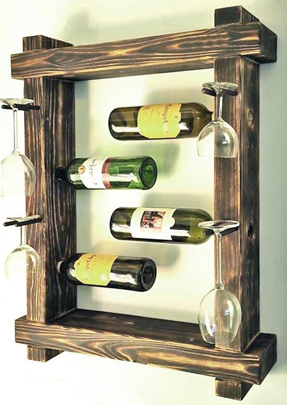 Полка для вина настенная из дерева Татегами Мустанг (ПНК-016029)