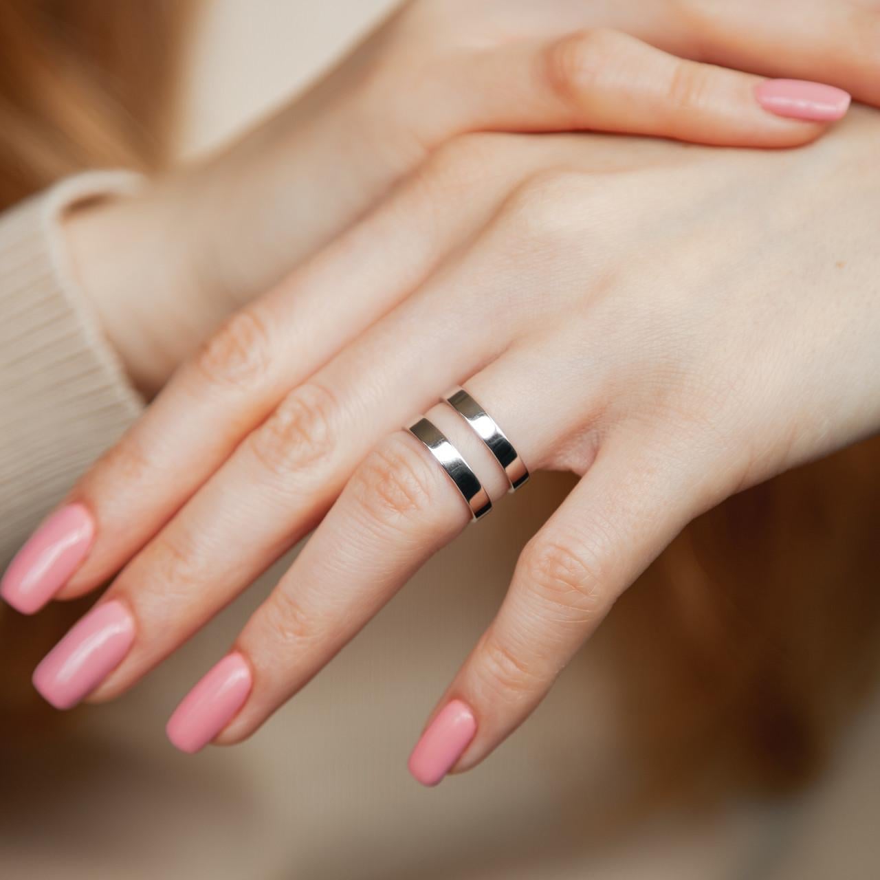 Кольцо серебряное Двойная параллель тонкое и элегантное р. 18