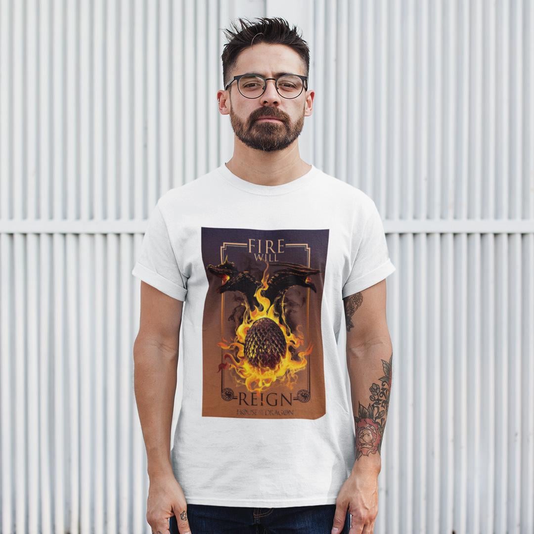 Футболка унисекс House of the Dragon Fire Will Reign 3XL Белый (0000016406)