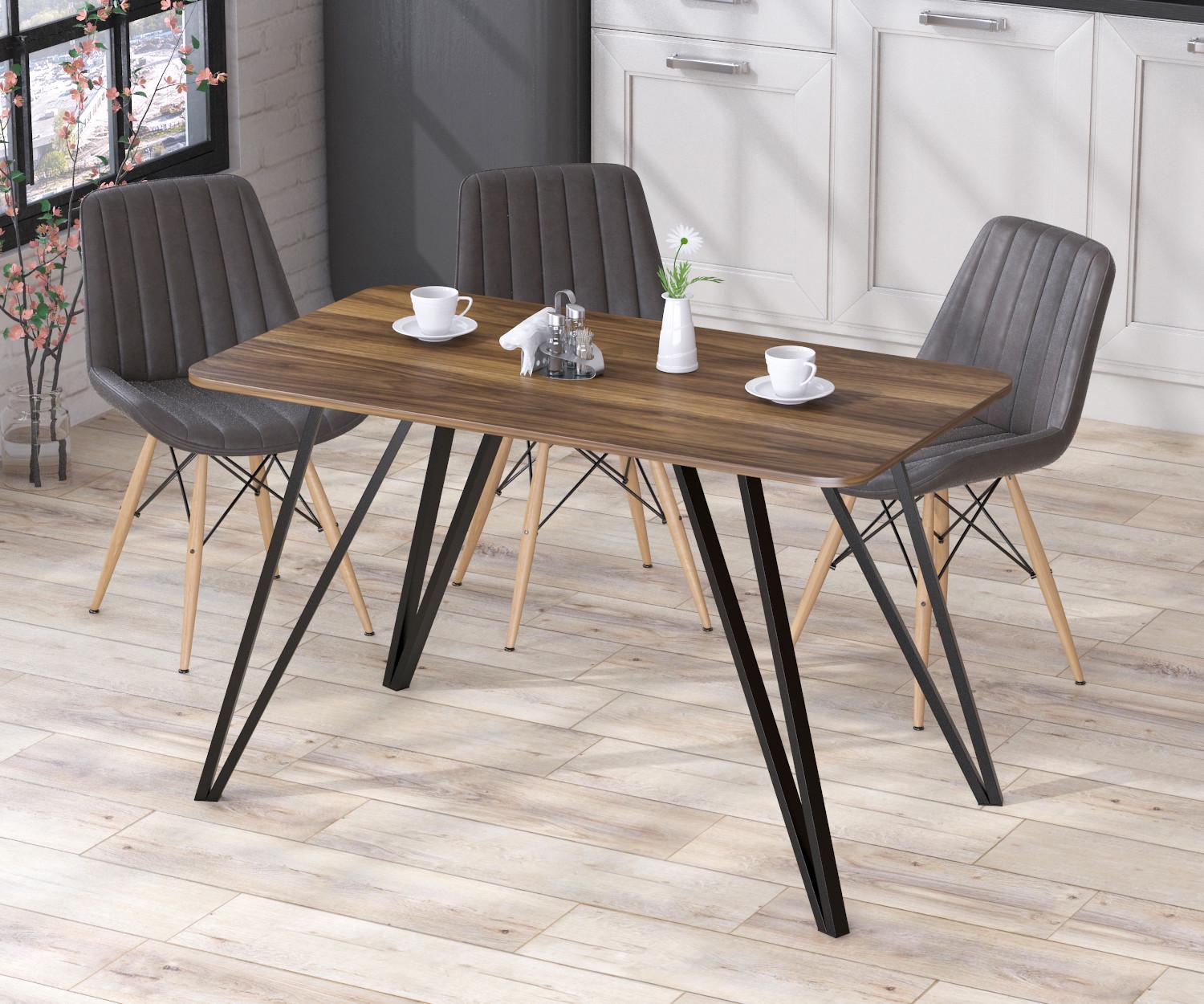 Обеденный стол Loft Design Лима 120x65 см с закругленными углами Орех Модена (12517697)