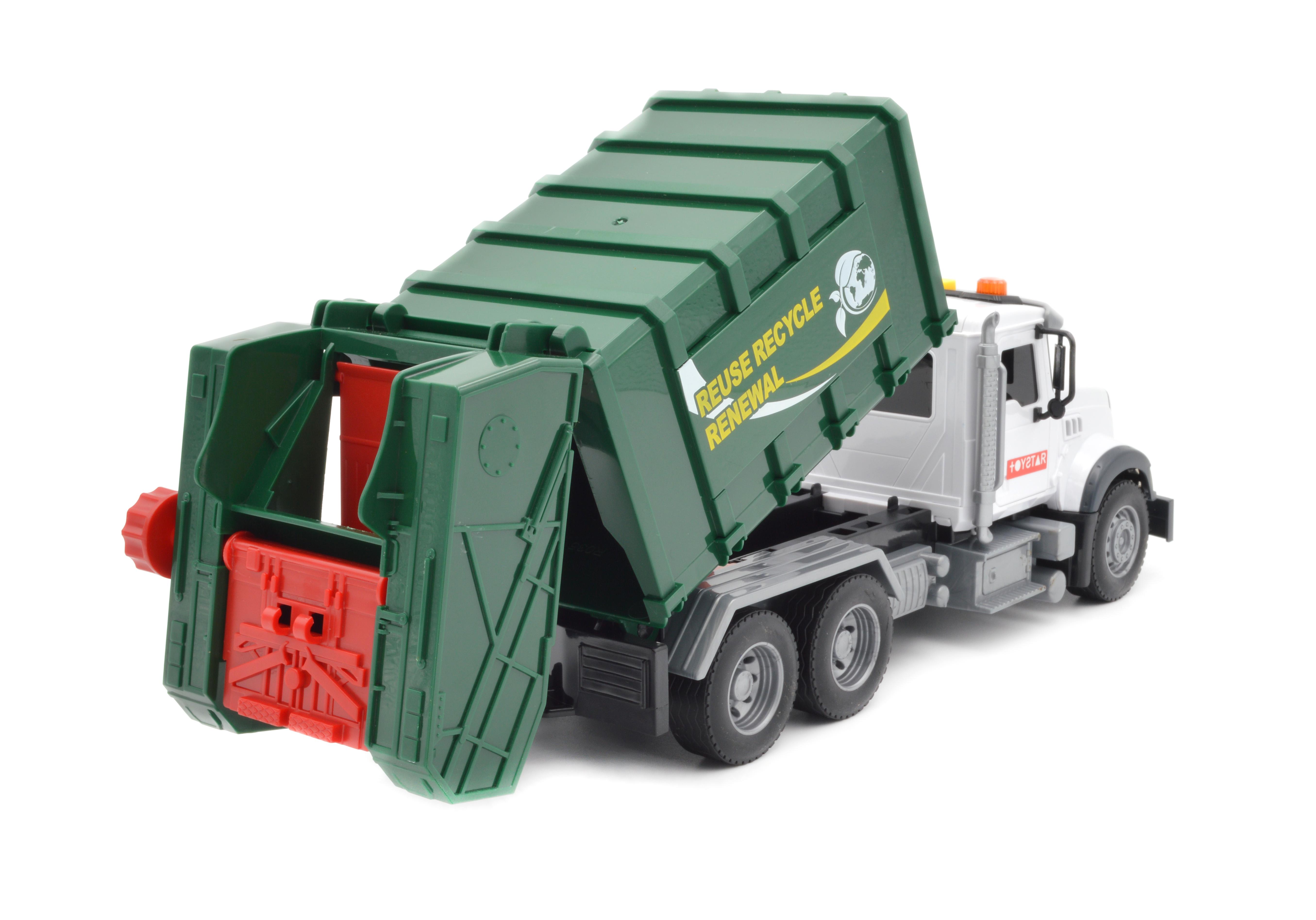 Машинка Мусоровоз с баками для мусора 666-13R инерция/звук/свет - фото 5 Машинка Мусоровоз с баками для мусора 666-13R инерция/звук/свет - фото 5